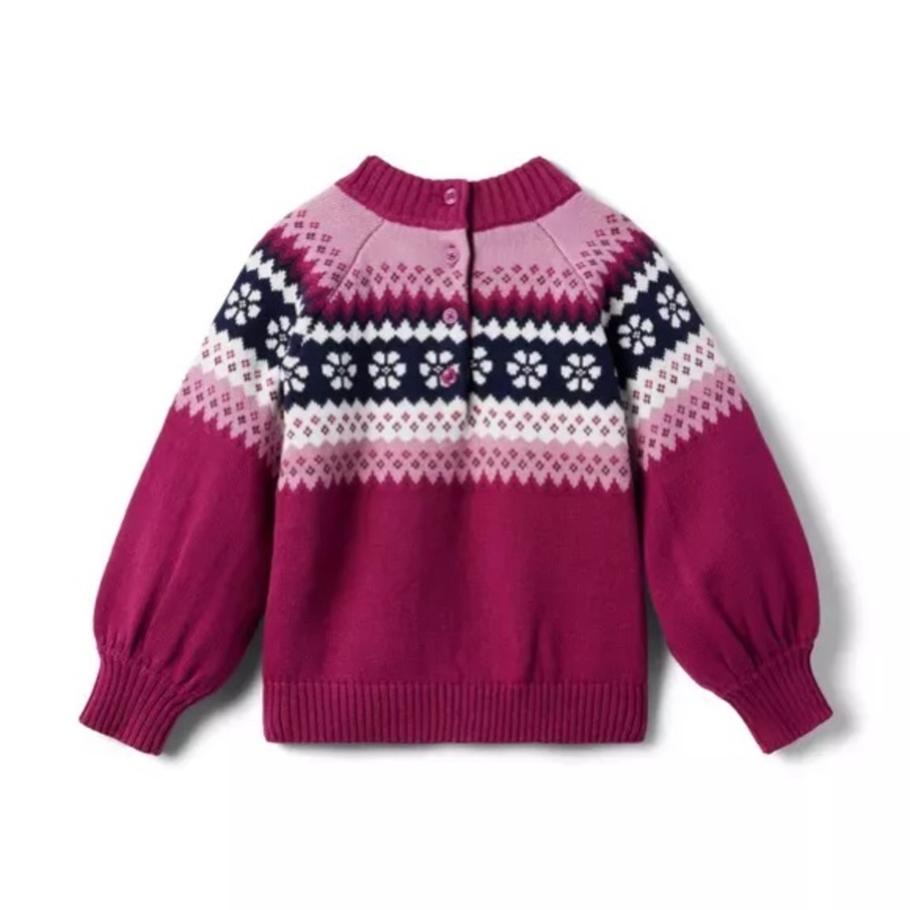 Janie and Jack Pink and Navy Knit Sweater